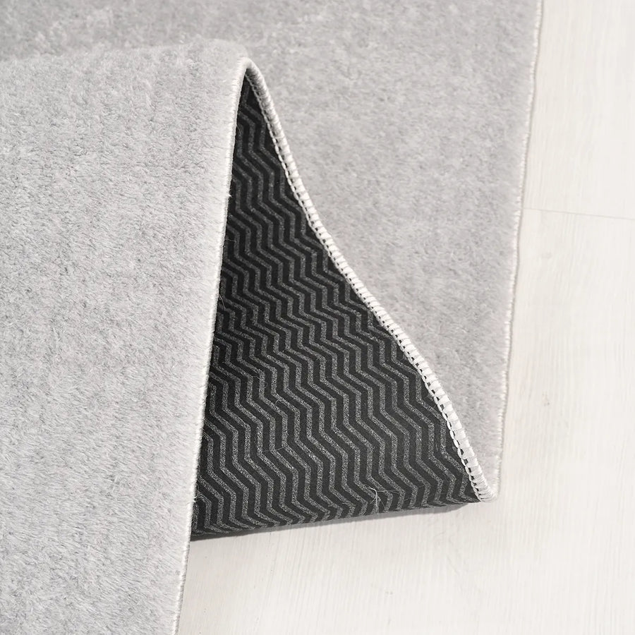 POLY Peluş Halı-Gri- Salon-Mutfak-Antre-Oturma Odası-Yumuşak-Kaymaz Taban-Yıkanabilir–Modern-Uygun Fiyat